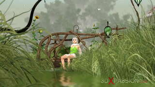 Sesso caldo! Corneo bella fata e gnome nel villaggio