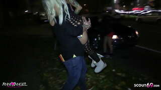 Me brirë të hollë gjyle Anni Engjëll Bareback në makinë nga Përdoruesit fucked